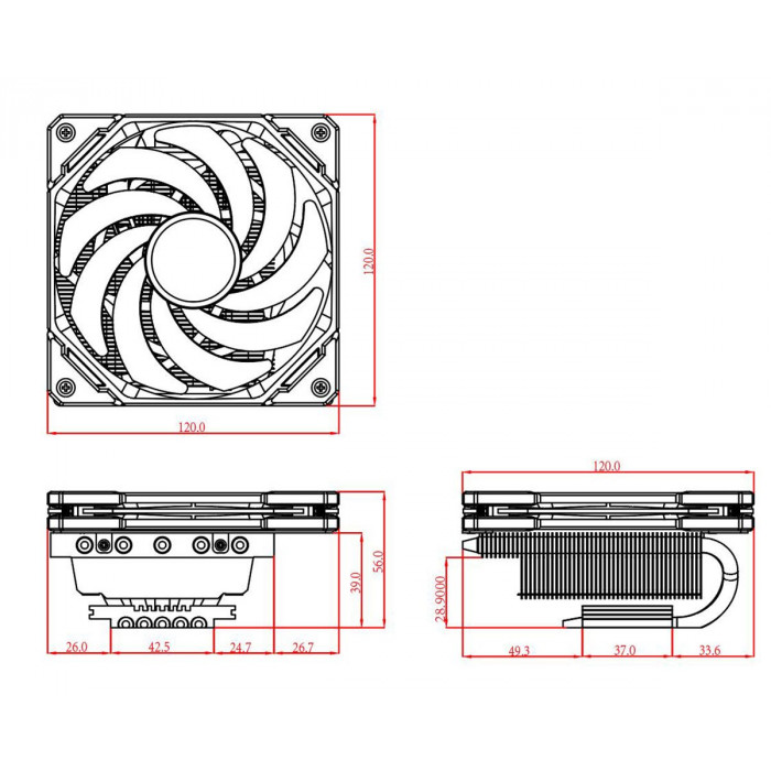 Вентилятор ID-Cooling IS-50X_V3 130W/PWM/all Intel /AMD AM4/ Low profile/Screws