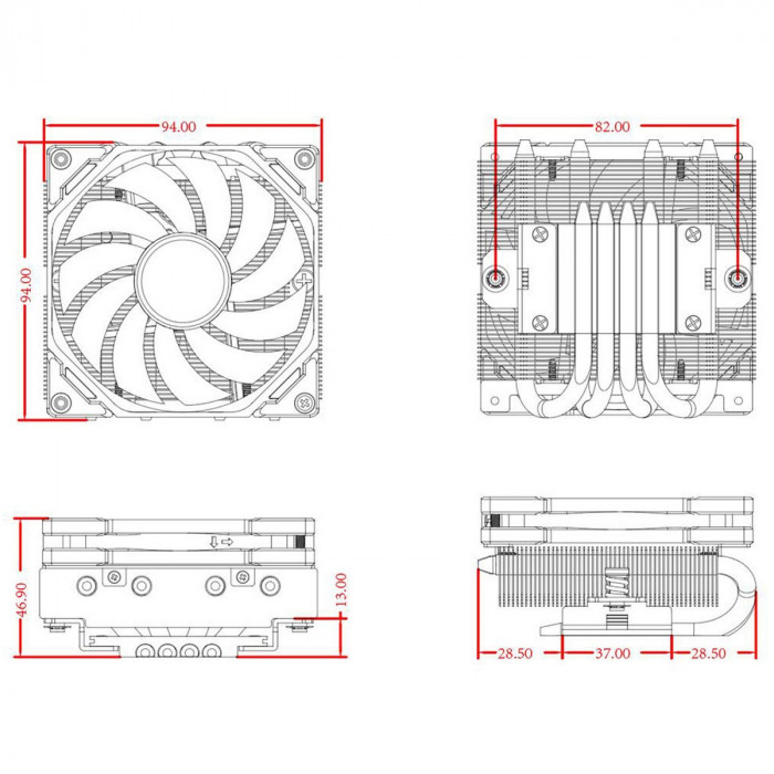 Вентилятор Cooler ID-Cooling IS-40XT BLACK 95W/PWM/ all Intel /AMD AM4/ Low profile/Screws