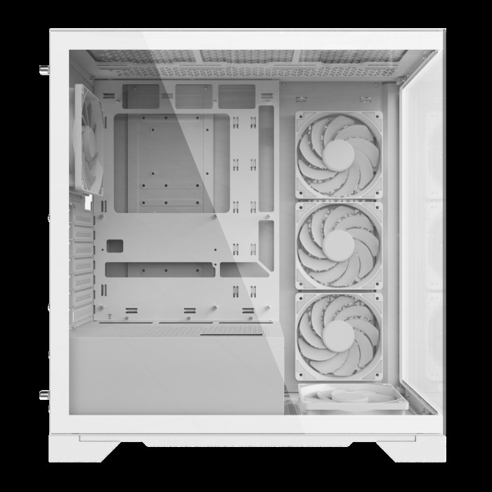 Корпус XPG INVADER X WHITE (INVADERXMT-WHCWW) Mid-Tower Gaming ATX PC Case with Panoramic View, Tempered Glass Panels, and RGB Lighting Black