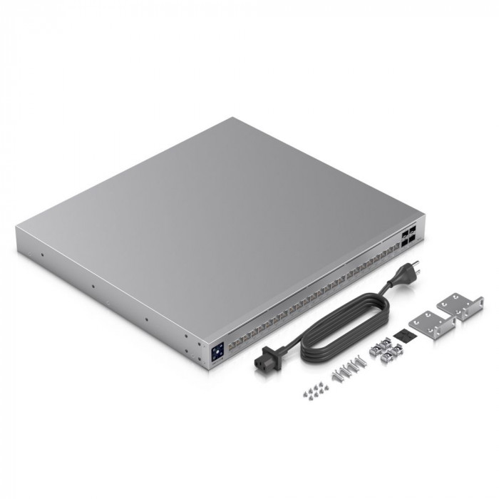 Ubiquiti UniFi Switch Pro HD 24 PoE PoE-коммутатор в стойку, 22х 2.5G RJ45, 2х 10G RJ45, 4х 10G SFP+, раздача 600 Вт