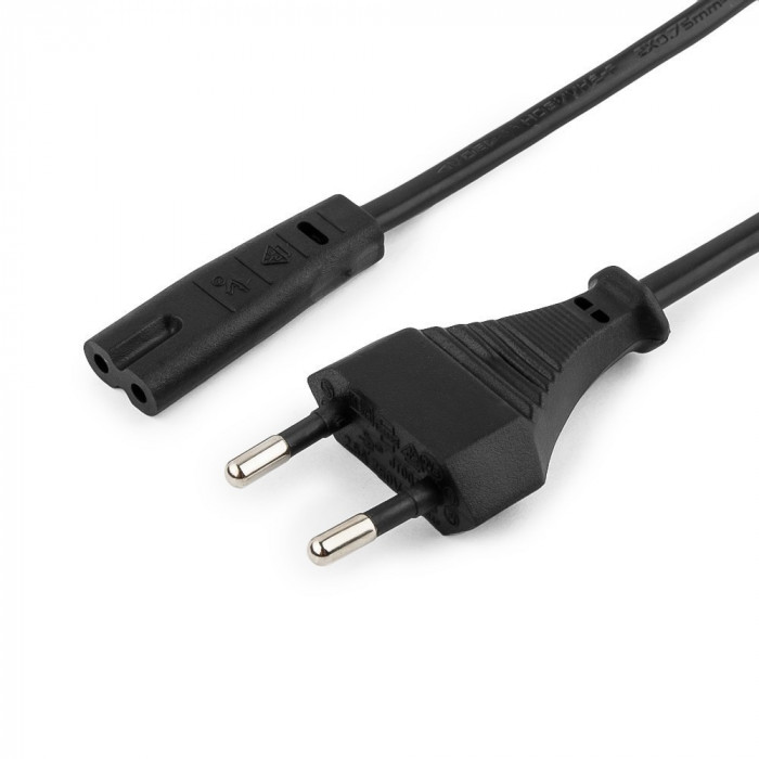 Кабель питания для аудио/видео техники Cablexpert PC-184-VDE-0.5M 0,5м, S52 - C7, VDE, 2х0,75, черный, пакет