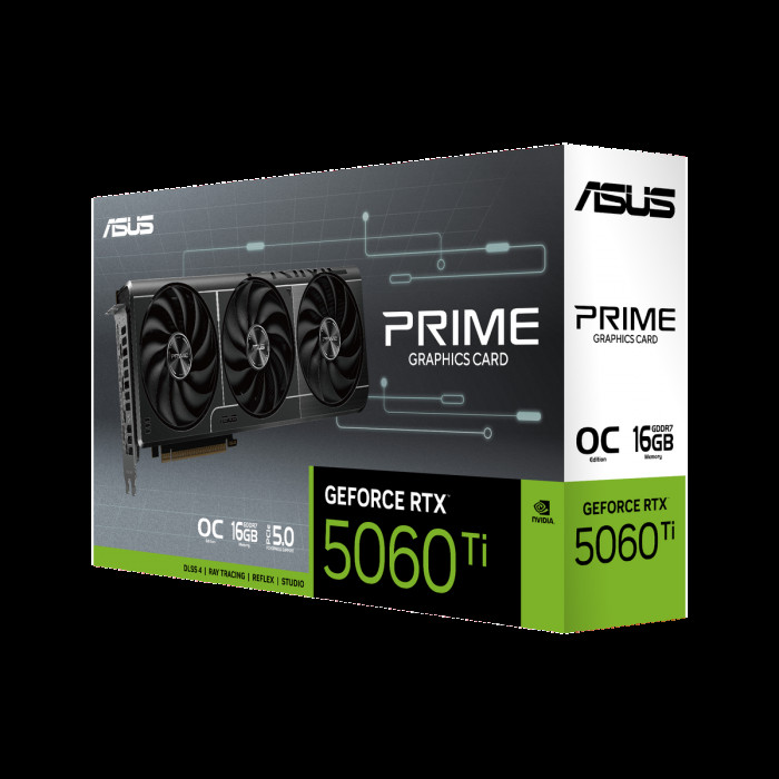 Видеокарта ASUS RTX5060Ti PRIME OC 16GB GDDR7 128bit 3xDP HDMI 3FAN RTL [PRIME-RTX5060TI-O16G]