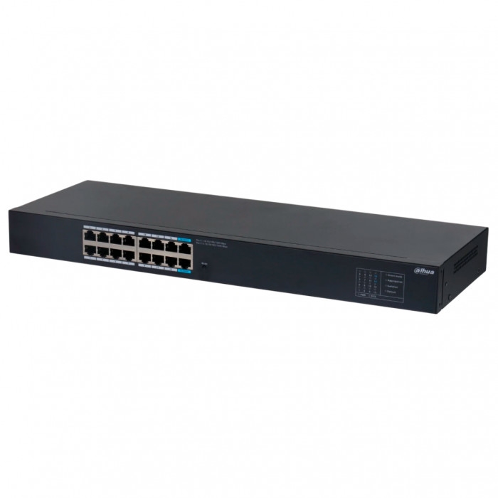Коммутатор Dahua 16-port Gigabit RJ45 Non-PoE Switch, Metal case