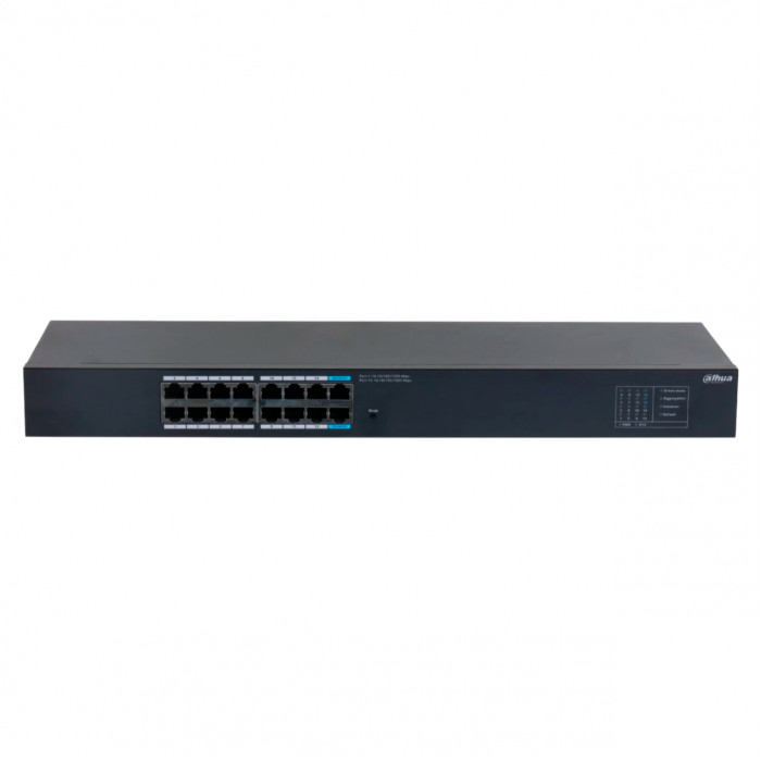 Коммутатор Dahua 16-port Gigabit RJ45 Non-PoE Switch, Metal case