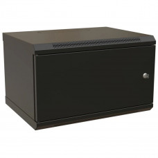 Шкаф Hyperline WRline WR-TW-0666-SR-RAL9004 настенный 19-дюймовый (19'), 6U, 367x600х600мм, цельнометаллическая дверь с замком, цвет черный (RAL9004) (разобранный)
