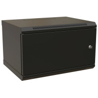 Шкаф Hyperline WRline WR-TW-0945-SR-RAL9004 настенный 19-дюймовый (19'), 9U, 500x600х450мм, цельнометаллическая дверь с замком, цвет черный (RAL9004) (разобранный)