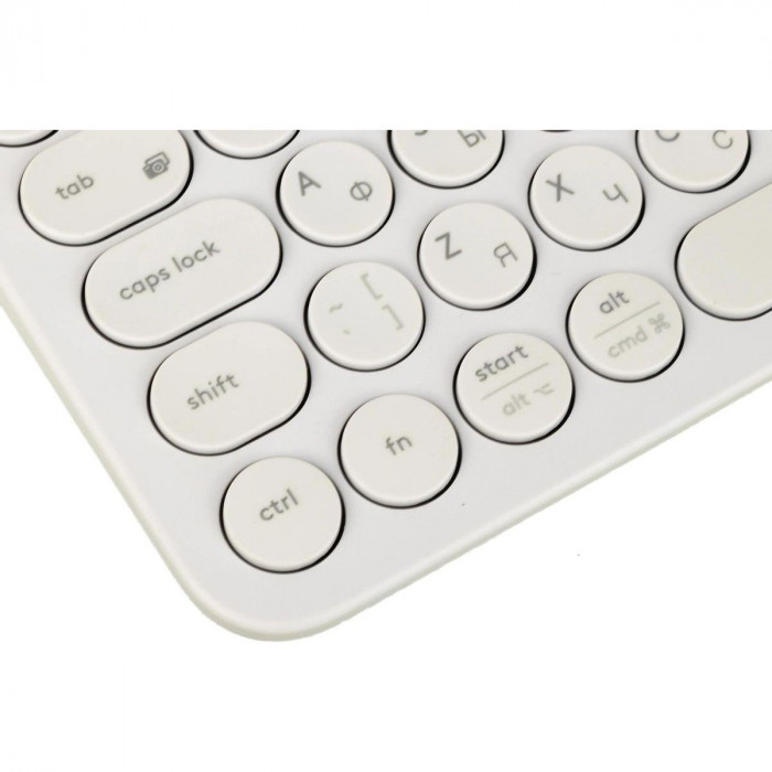 Клавиатура беспроводная Logitech K380, White, Bluetooth, оригинальная заводская РУС гравировка, [920-009589]