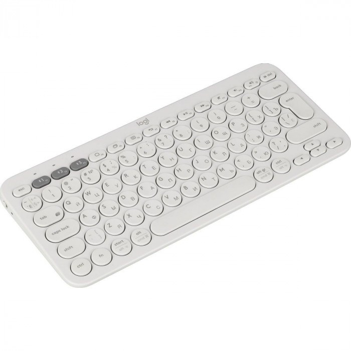 Клавиатура беспроводная Logitech K380, White, Bluetooth, оригинальная заводская РУС гравировка, [920-009589]