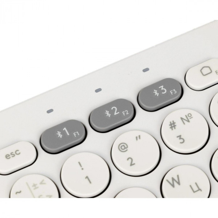 Клавиатура беспроводная Logitech K380, White, Bluetooth, оригинальная заводская РУС гравировка, [920-009589]