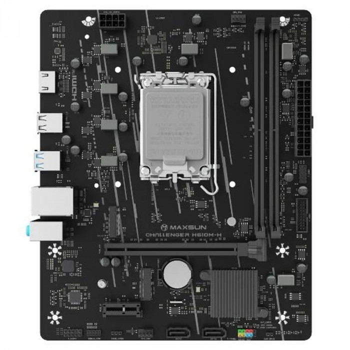 Материнская плата Maxsun MS-Challenger H610M-H V1 H610, LGA1700, 2*DDR4, 1*PCIEx16, 1*PCIEx1, 1*M.2, 4*USB3.2Gen1, 6*USB2.0, 2*SATA3.0, 1G, HDMI, M-ATX, RTL