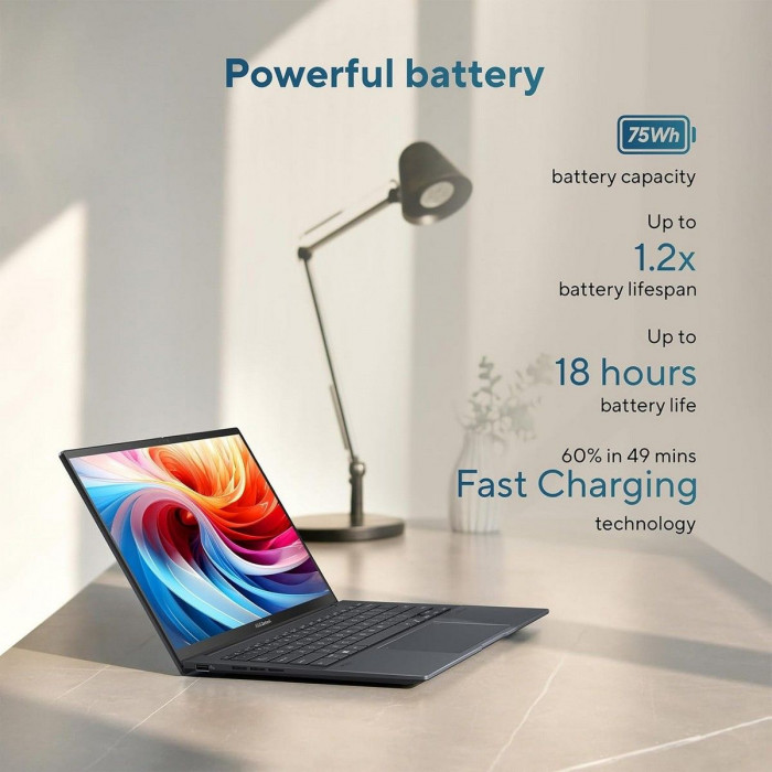 Ноутбук ASUS Zenbook 14 UX3405CA-U7512 Intel Core Ultra 7 255H/16Gb (soldered D5)/SSD512Gb/UMA/14'/OLED/Touch/WUXGA/1920x1200/120Hz/Win11 (SL English)/Grey/1.28kg