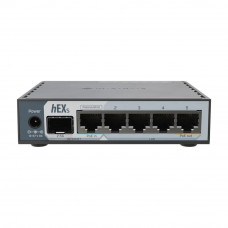HEX S(2025), 2core (950 МГц), 5х 1G RJ45, SFP, USB, PoE