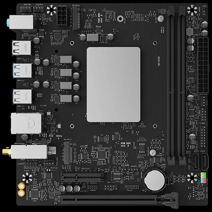 Материнская плата Maxsun MS-MoDT 205H D4 WIFI 205H, SoC, 2xDDR4, 1*PCIEx16, 1*PCIEx4, 1*PCIEx1, 4*M.2, 6*USB3.2Gen1, 6*USB2.0, 2*SATA3.0, 1G, M-ATX, RTL