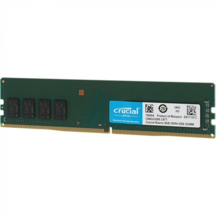 Модуль памяти Crucial 8GB Basic UDIMM DDR4-3200 (PC4-25600) CL19 1.2V