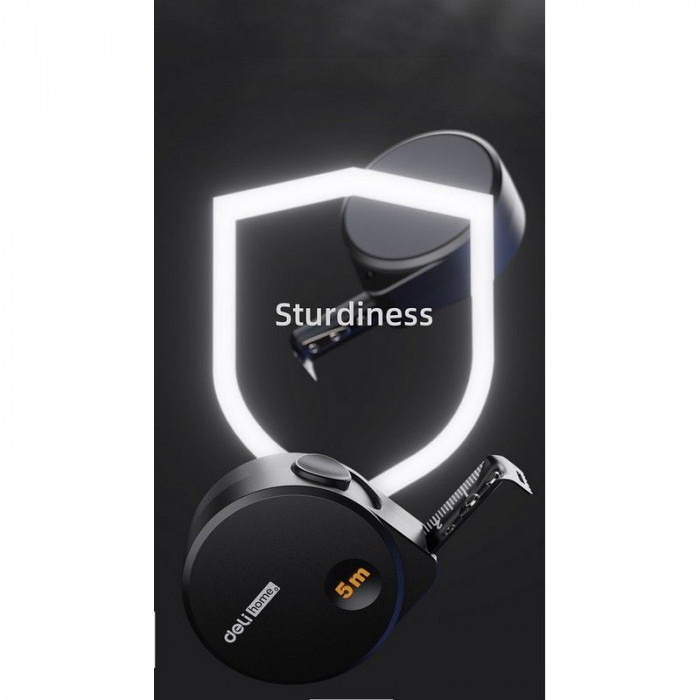 Рулетка Home Series Black HT8519 5м х 19мм, эксклюзивный дизайн, корпус - высококачественный софттач пластик