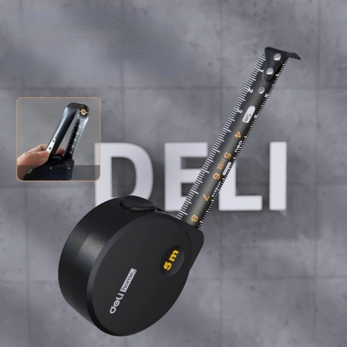 Рулетка Home Series Black HT8519 5м х 19мм, эксклюзивный дизайн, корпус - высококачественный софттач пластик