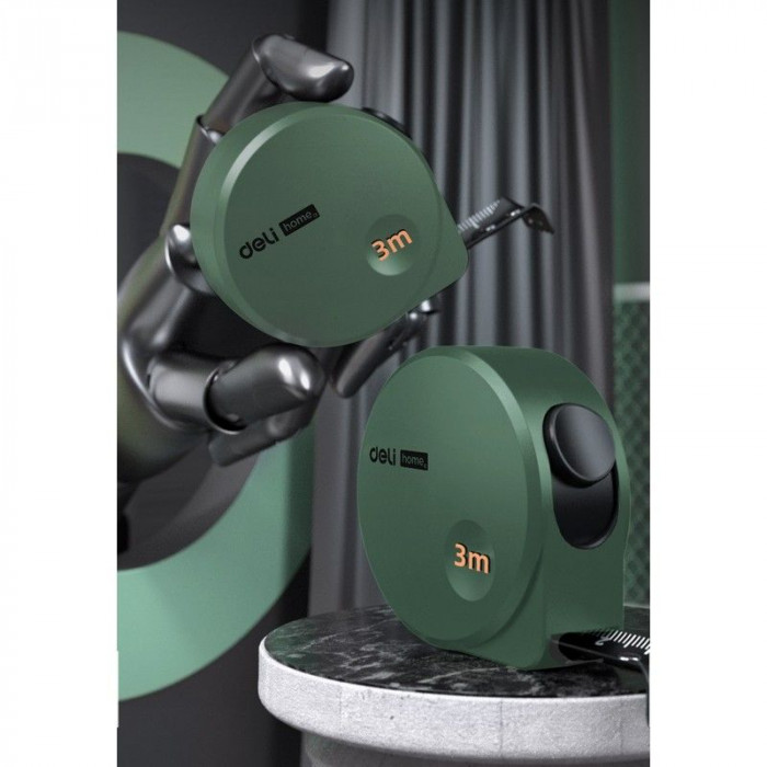 Рулетка Home Series Green HT8316L 3м х 16мм, эксклюзивный дизайн, корпус - высококачественный софттач пластик
