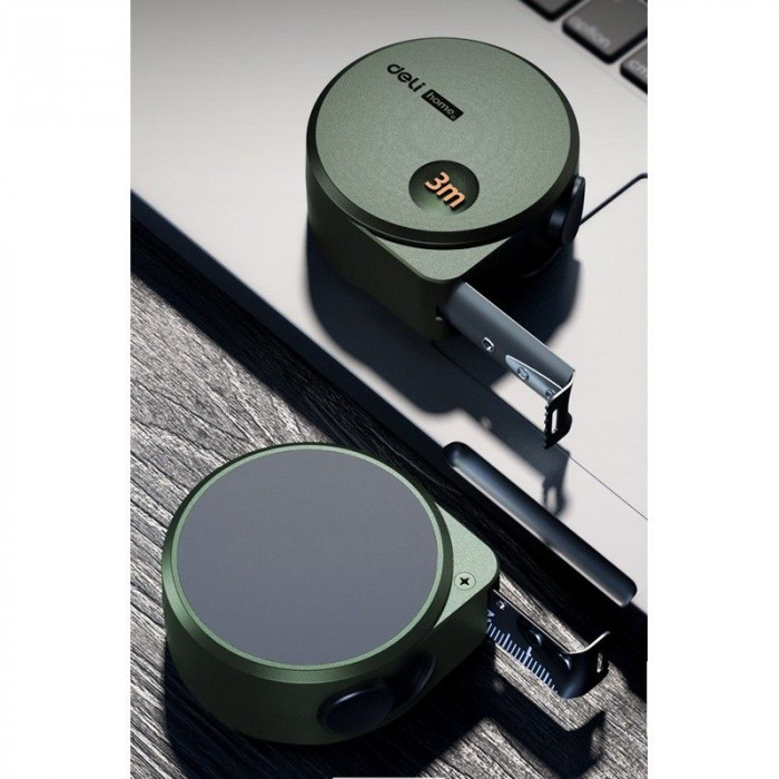 Рулетка Home Series Green HT8316L 3м х 16мм, эксклюзивный дизайн, корпус - высококачественный софттач пластик