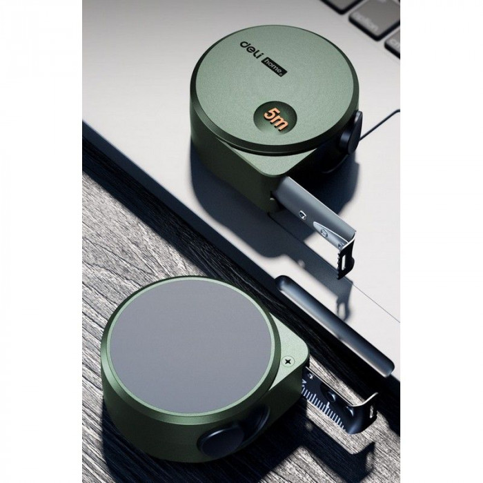 Рулетка Home Series Green HT8519L 5м х 19мм, эксклюзивный дизайн, корпус - высококачественный софттач пластик