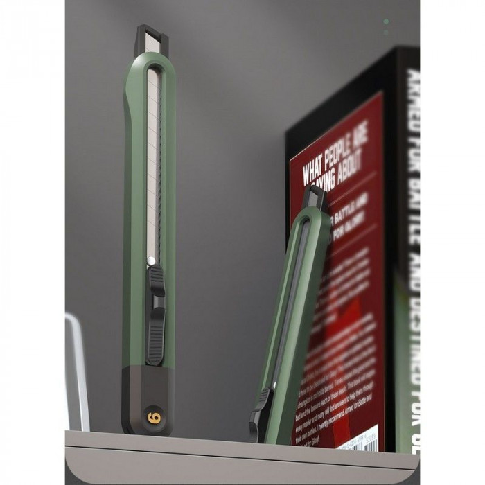 Набор технических ножей 'Home Series Green' Deli HT4003L (ножи 9мм+18мм+Т-образный), эксклюзивный дизайн, корпус из высококачественного софттач пластика