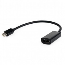 Переходник Cablexpert  miniDisplayPort - HDMI, A-mDPM-HDMIF-02, 20M/19F, кабель 15см, черный, пакет {100} (090353)