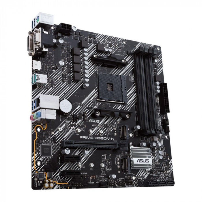 Материнская плата ASUS PRIME B550M-K AM4 mATX 4xDDR4 PCIEx16 2xPCIEx1 M.2 HDMI DVI VGA GLAN AM4 microATX 4xDDR4 PCIEx16 2xPCIEx1 2xM.2 VGA DVI HDMI GLAN RTL {10}