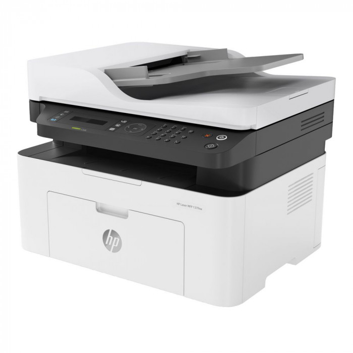 HP Laser 137fnw А4, МФУ, лазерное, черно-белое, 20стр/мин, 1200dpi, 600МГц, 128Мб, WiFi/USB/Ethernet, 500стр/картридж, (4ZB84A)