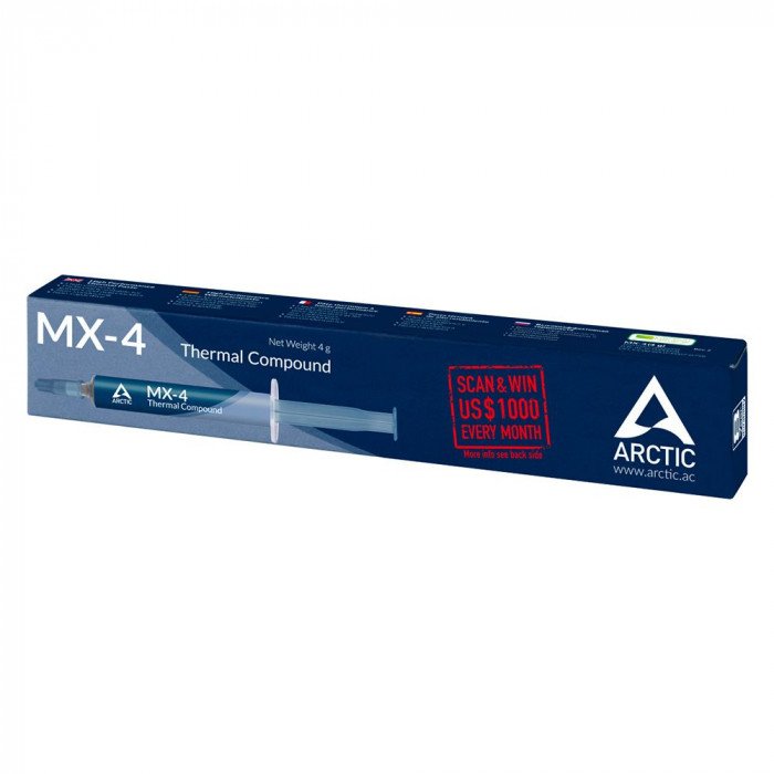 Термопаста Arctic Cooling MX-4 4 грамма 8,5 Вт/мК (ACTCP00002B) (701655) {50}