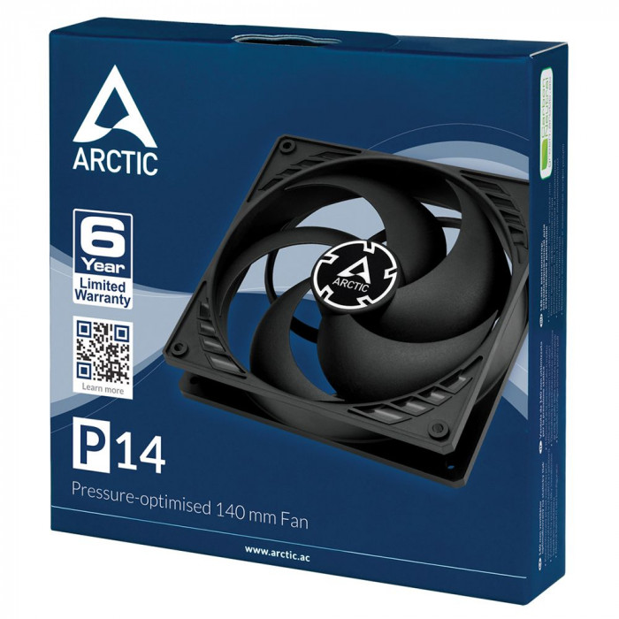 Вентилятор корпусной ARCTIC Cooling P14 (black/black) - retail (ACFAN00123A) (701549) {56}