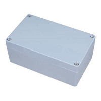 Корпус ACD XG387  Metal case IP65, 200*120*80mm, металлический, 3 отверстия (28 + 28 + 23мм) с резиновыми заглушками, цвет серебристый, совместим с Raspberry Pi 3B, 3B+, 4, Orange Pi {12}