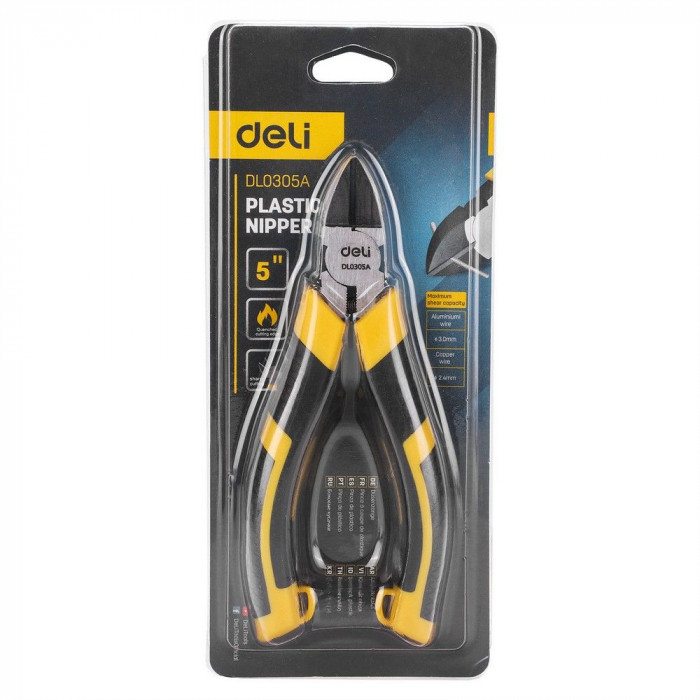 Бокорезы Deli DL0305A 135мм Сталь CrV, двухкомпонентная ручка
