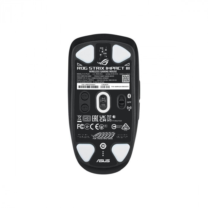 Мышь ASUS P520 ROG STRIX IMPACT III WL 57-72g 36,000DPI Bluetooth 5.1 2.4GHz 6buttons