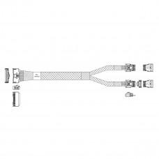 Кабель L285MM011-SD-R   Cable MCIO x8 74P (прямой Straight Type)  -TO-  2x Slimline SAS x4 38P (SFF8654, прямой Straight Type) , 85 Ohm, L:80cm