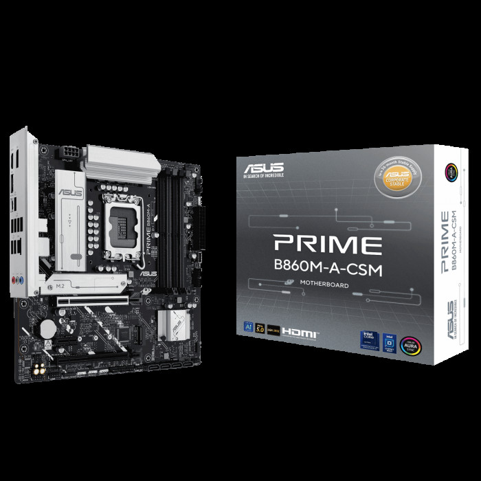 Материнская плата ASUS PRIME B860M-A-CSM LGA1851 mATX 4xDDR5 2xPCIEx16 PCIEx1 2xM.2 USB-C 2xDP HDMI 2.5GLAN