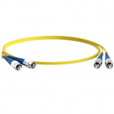 Кабельная сборка Hyperline FC-D2-9-FC/UR-FC/UR-H-1M-LSZH-Y Патч-корд волоконно-оптический (шнур) SM 9/125 (OS2), FC/UPC-FC/UPC, 2.0 мм, duplex, LSZH, 1м