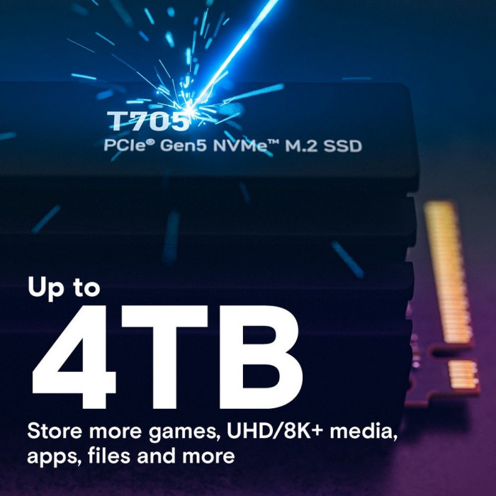 Твердотельный накопитель SSD Crucial T705 1TB PCIe Gen5 NVMe M.2 SSD with heatsink CT1000T705SSD5