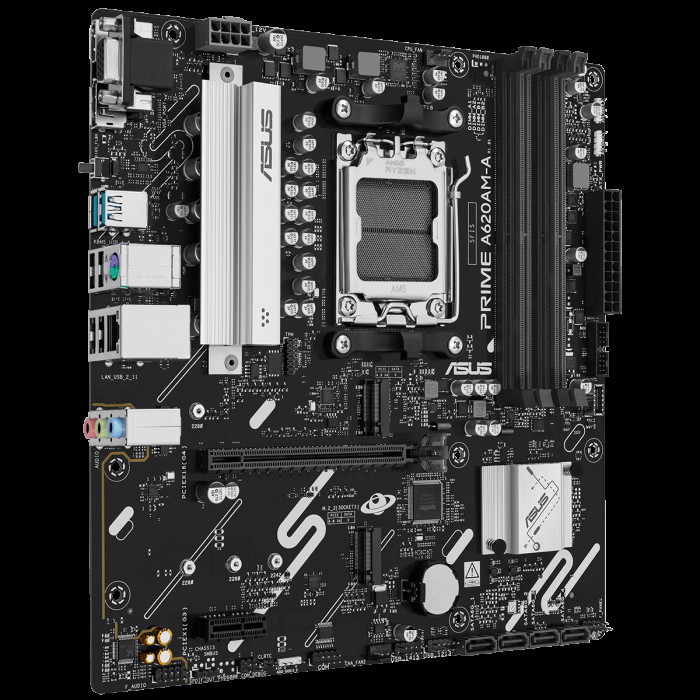 Материнская плата ASUS PRIME A620AM-A-CSM AM5 mATX 4xDDR5 PCIEx16 PCIEx1 2xM.2 DP HDMI VGA GLAN