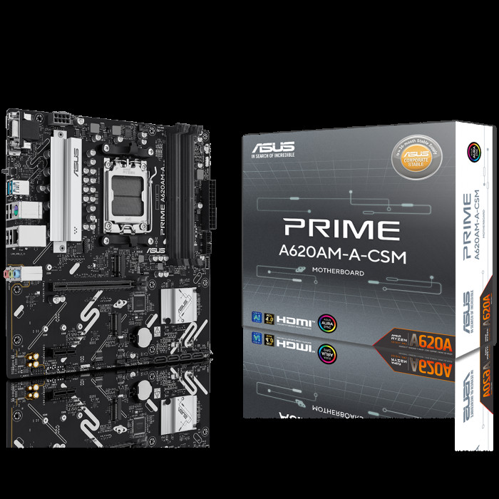 Материнская плата ASUS PRIME A620AM-A-CSM AM5 mATX 4xDDR5 PCIEx16 PCIEx1 2xM.2 DP HDMI VGA GLAN