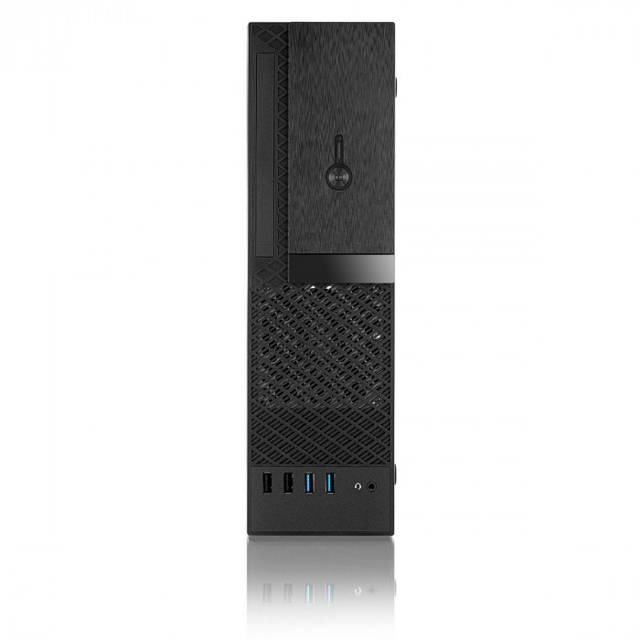 Корпус для ПК FoxLine FL-1001-TFX300S-U32C mATX case, black w/PSU TFX 300W, w/2xUSB2.0+2xUSB3.0+1xType-C (USB2.0),w/1xcombo audio, w/pwr cord, w/ 8cm FAN