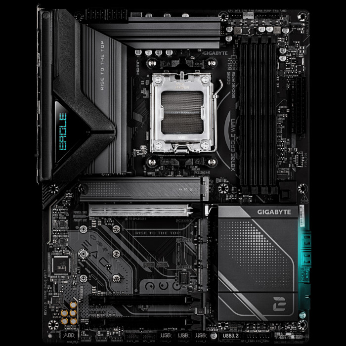 Материнская плата Gigabyte X870E EAGLE WIFI7 X870, AM5, 4xDDR5, 3*PCI-Ex16, 4*M.2, 1*TypeC, 2*USB3.2Gen2, 8*USB3.2Gen1, 8*USB2.0, 4*SATA3.0, 5G, 2*Type-C(DP), HDMI, ATX, RTL