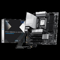 Материнская плата MSI PRO B860M-A WIFI6E B860, LGA1851, 4*DDR5, 4*PCIEx16, 3*M.2, 2*TypeC, 1*USB3.2Gen2, 6*USB3.2Gen1, 6*USB2.0, 4*SATA3.0, 5G, Type-C(DP), DP, HDMI, M-ATX, RTL