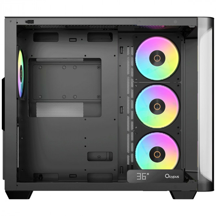 Корпус для ПК Ocypus Iota-C70-BKD400CD-GL Case Iota C70 BK Curve ARGB Digital ATX / win / black /