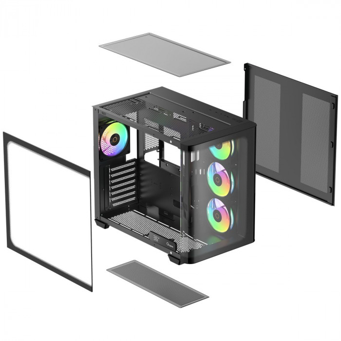 Корпус для ПК Ocypus Iota-C70-BKD400CD-GL Case Iota C70 BK Curve ARGB Digital ATX / win / black /