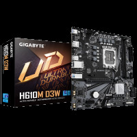 Материнская плата Gigabyte H610M D3W H610, LGA1700, 2*DDR5, 1*PCIEx16, 1*PCIEx1, 1*M.2, 1*TypeC, 3*USB3.2Gen1, 7*USB2.0, 4*SATA3.0, 1G, DP, HDMI, M-ATX, RTL