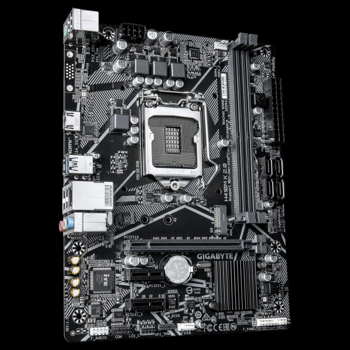Материнская плата Gigabyte H410M K 2.0 1.0 H410, LGA1200, 2xDDR4, 1*PCI-Ex16, 1*PCI-Ex1, 1*M.2, 4*USB3.2Gen1, 6*USB2.0, 2*SATA3.0, 1G, HDMI, MATX, RTL