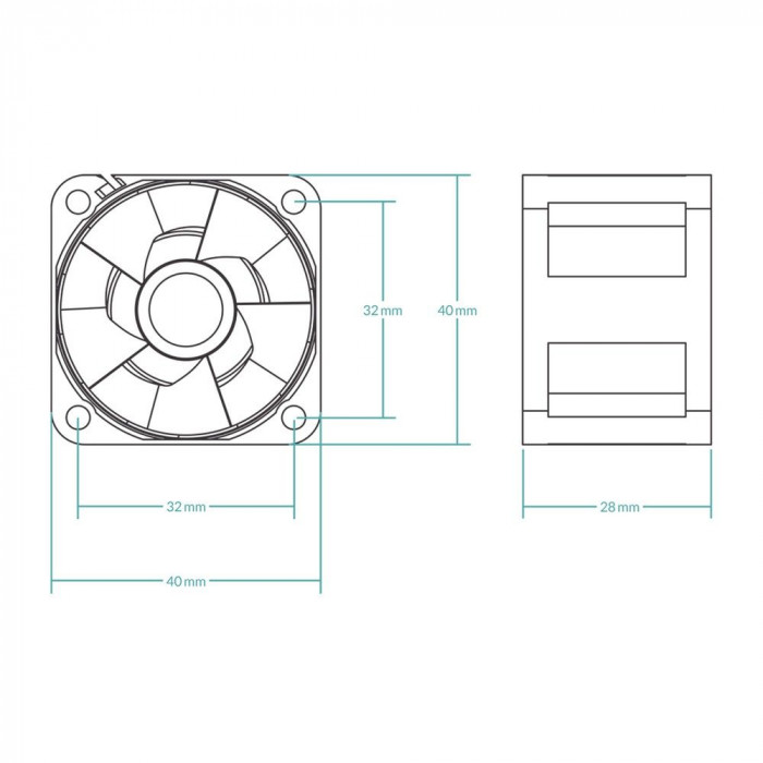 Вентилятор корпусной ARCTIC Cooling S4028-6K 250 - 6000 rpm Dual Ball Bearing  4-Pin Fan-Connector (ACFAN00185A)