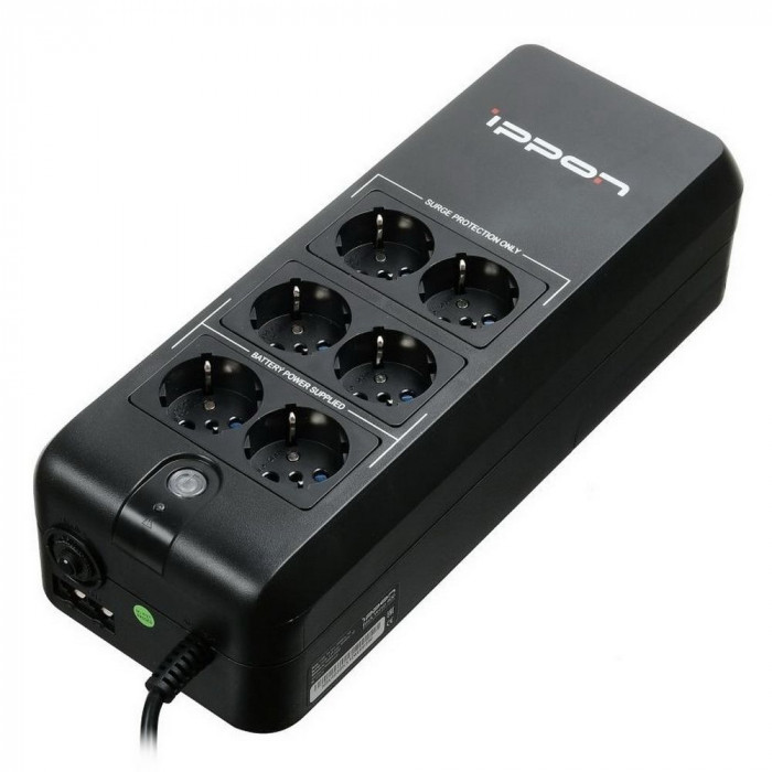 Источник бесперебойного питания Ippon Back Verso 600 Standby 300W/600VA 751617 {6}  (700011)