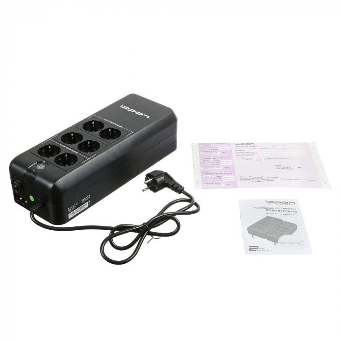 Источник бесперебойного питания Ippon Back Verso 600 Standby 300W/600VA 751617 {6}  (700011)