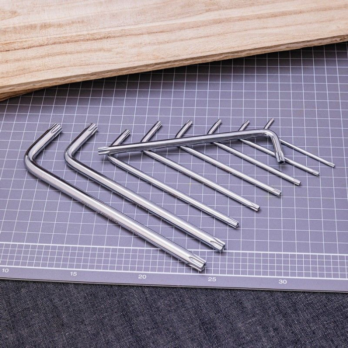 «Набор шестигранных ключей «TORX' сверхдлинных Deli DL3091 9шт размеры Т10,Т15,Т20,Т25,Т27,Т30,Т40,Т45,Т50, пластиковый держатель