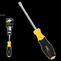 Шлицевая отвертка Deli DL6330751N 3х75мм сталь Cr-V, двухкомпонентная прорезиненная рукоять